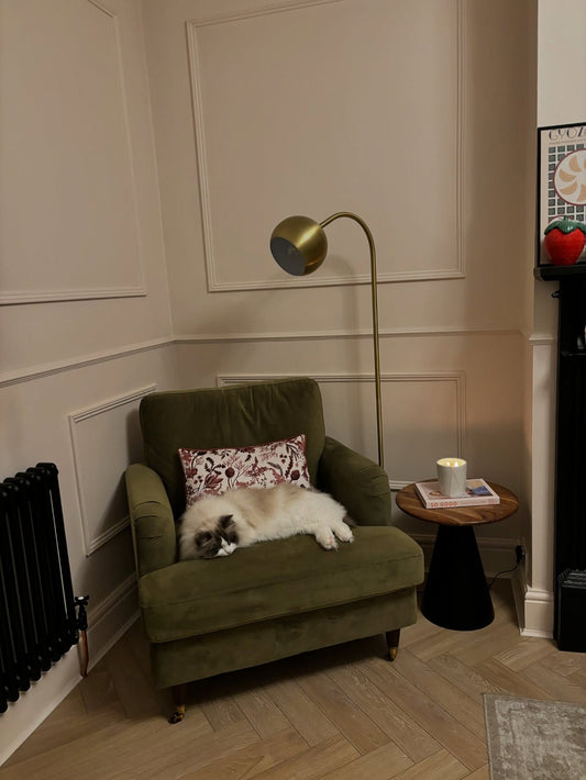 John Lewis Hector Mini Floor Lamp Satin Nickel Finish RRP £80